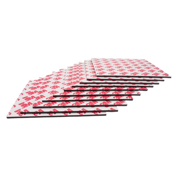 100x100mm 2mm thick Square Rubber Soft Magnetic Sheet ferrite flexible magnet sheet with 3M adhesive back