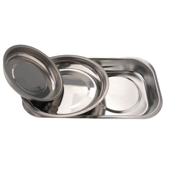 Stainless steel spare parts holder bowl plate nut screws parts organizer magnetic tools tray