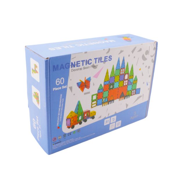 60pcs Strong Magnetic Tiles Creative ABS Plastic 3D Construction Blocks Magnetic Building Tiles