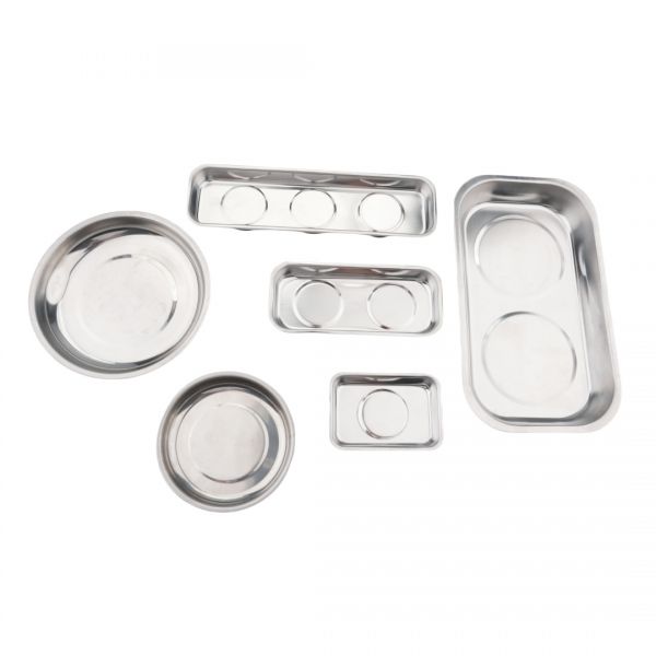 Magnetic Parts Tray Tools Bowl Rectangle Round Stainless Steel Magnetic Tool Tray Holder for Car Repairs