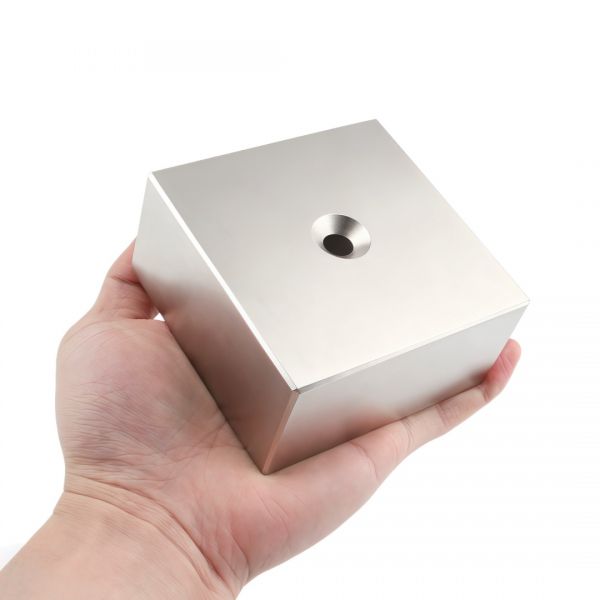 Custom Neodymium Magnet Block Square Countersunk Permanent N35 N52 Magnet with Countersunk Hole